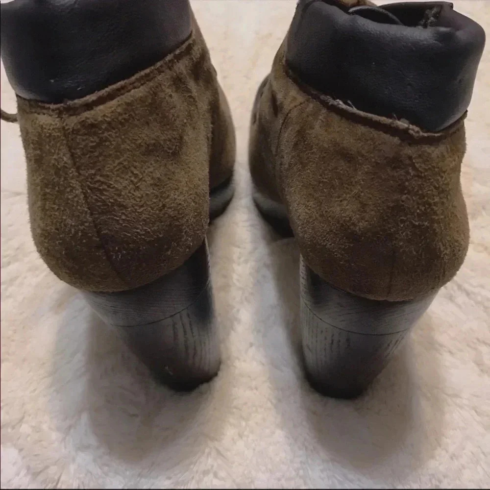 Lucky Brand Lace Up Chukka Platform Booties Cendara Ankle Boot High-Heel 8.5 - Picture 5 of 8